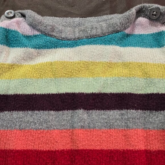 Striped Knit Sweater Dress Colorful Warm Fall Baby Gap 6-12 Months - Picture 3 of 7